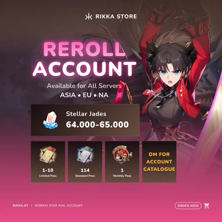 ☆ ASIA | 64000+ Stellar Jades + 100+ Standard Pass + 2-20 Limited Pass | Free Monthly