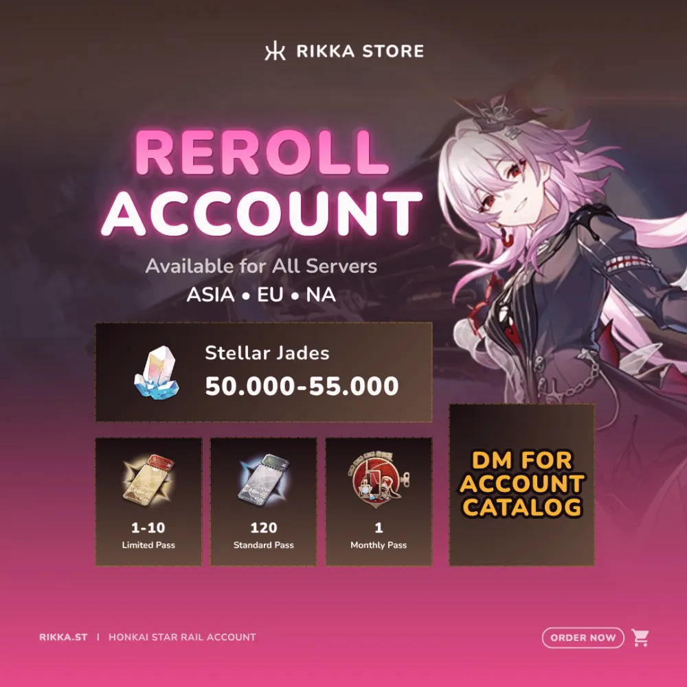 ☆ ASIA | Evernight + 50000+ Stellar Jades + 120 Standard Pass | Reroll Account