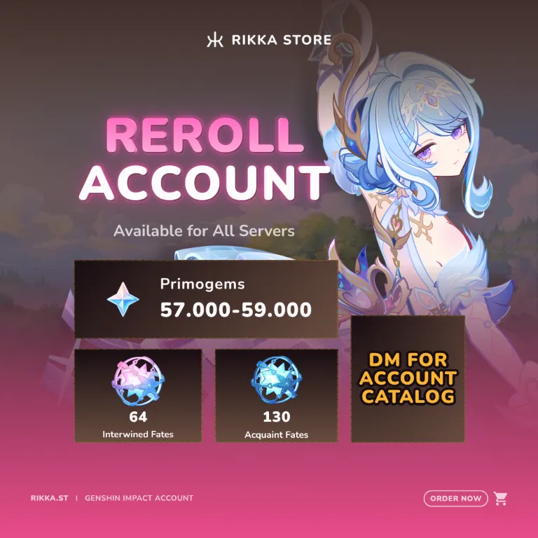 ☆ ASIA | 57000+ Primogem Reroll Account | 64 Interwined Fates | 130 Standard Fates