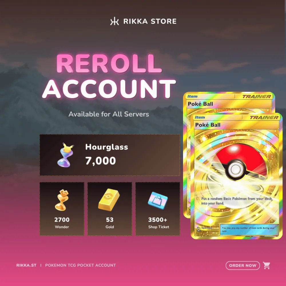 ☆ Global | 3185 Pulls | 2x Crown PokeBall | 7000 Pack Hourglass, 2700 Wonderglass, 53 Gold