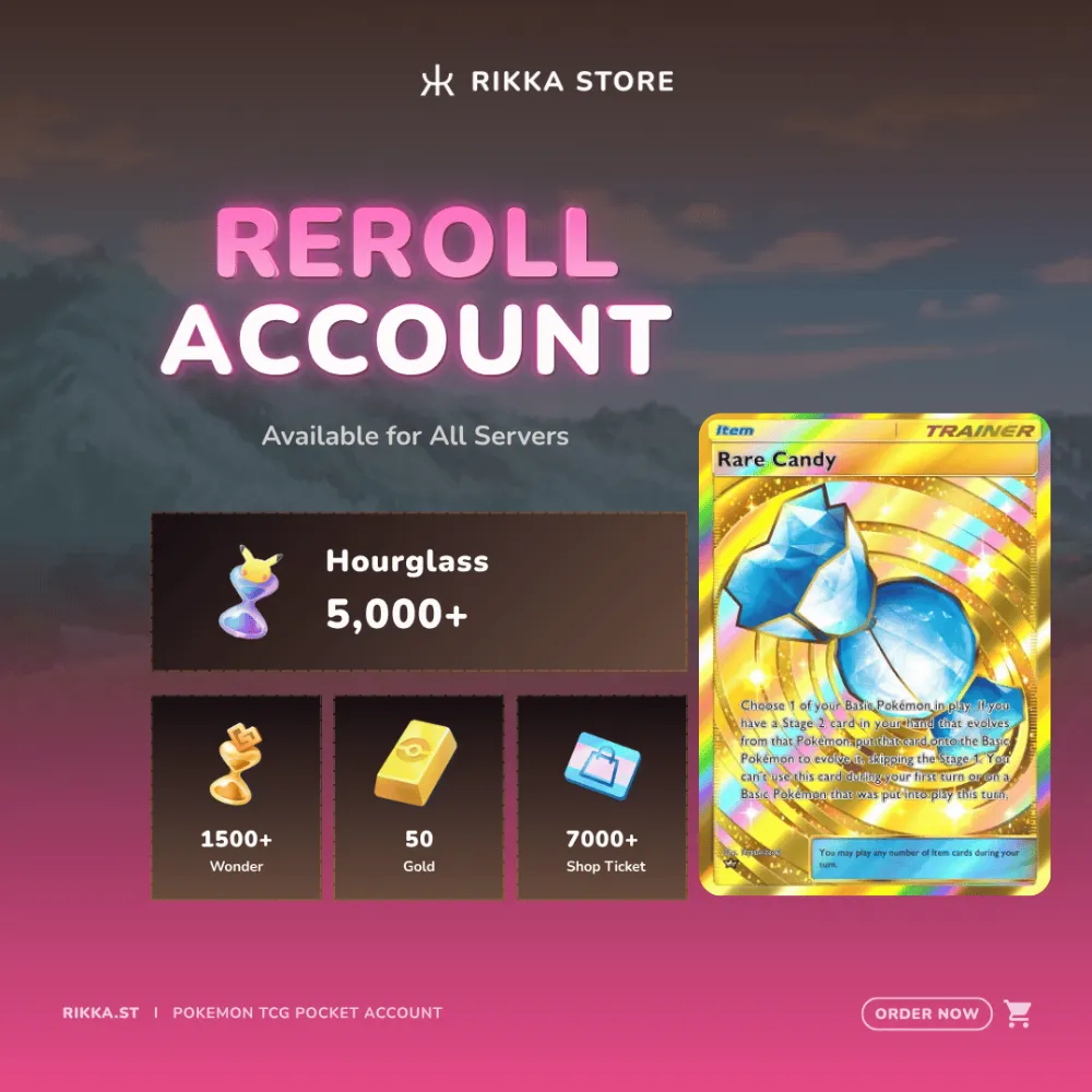 ☆ Global | 1x Crown Rare Candy| 5000+ Pack Hourglass, 1500+ Wonderglass, 50 Gold | DM for Catalog