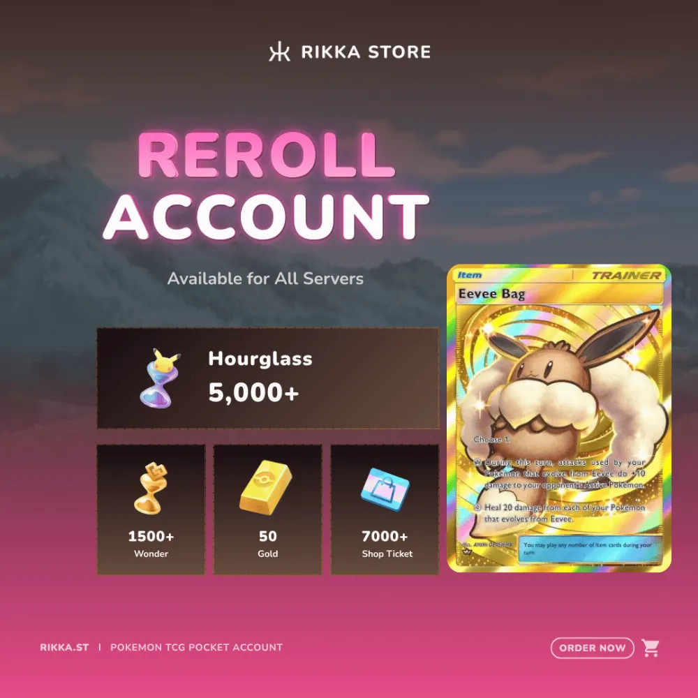☆ Global | 1x Crown Eevee Bag | 5000+ Pack Hourglass, 1500+ Wonderglass, 50 Gold | DM for Catalog