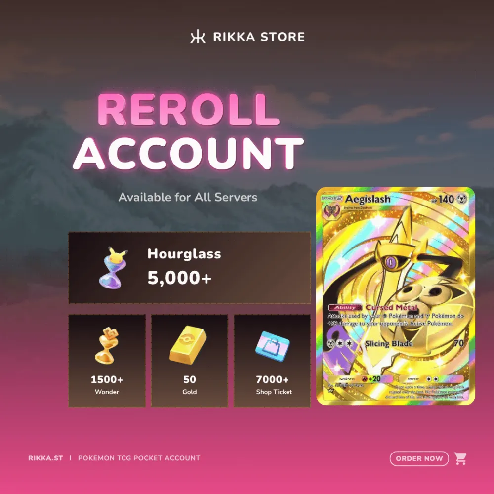 ☆ Global | 1x Crown Aegislash | 5000+ Pack Hourglass, 1500+ Wonderglass, 50 Gold | DM for Catalog