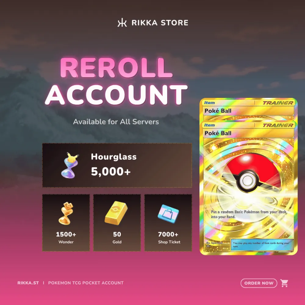 ☆ English | 2x Crown PokeBall | 5000+ Pack Hourglass, 1500+ Wonderglass, 50 Gold | DM for Catalog