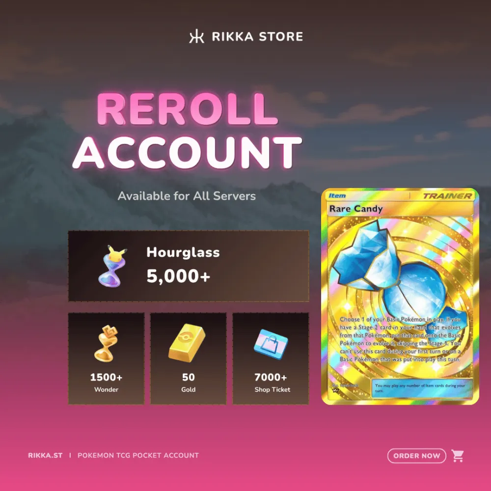 ☆ Japan | 1x Crown Rare Candy | 5000+ Pack Hourglass, 1500+ Wonderglass, 50 Gold | DM for Catalog
