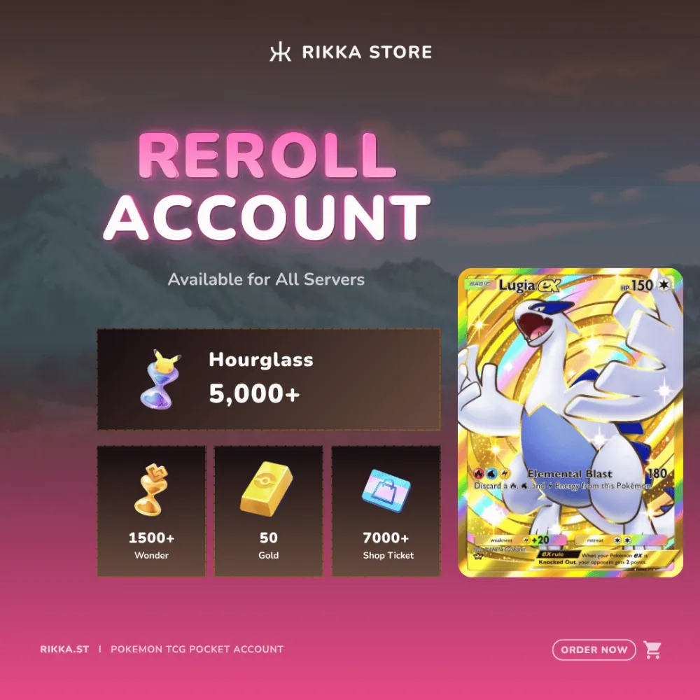 ☆ Japan | 1x Crown Lugia ex | 5000+ Pack Hourglass, 1500+ Wonderglass, 50 Gold | DM for Catalog