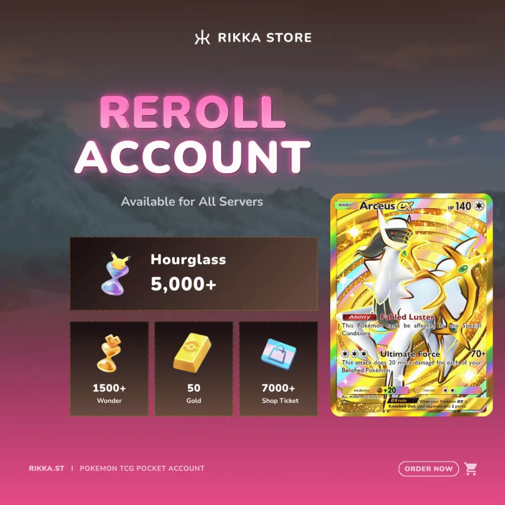 ☆ Japan | 1x Crown Arceus ex | 5000+ Pack Hourglass, 1500+ Wonderglass, 50 Gold | DM for Catalog