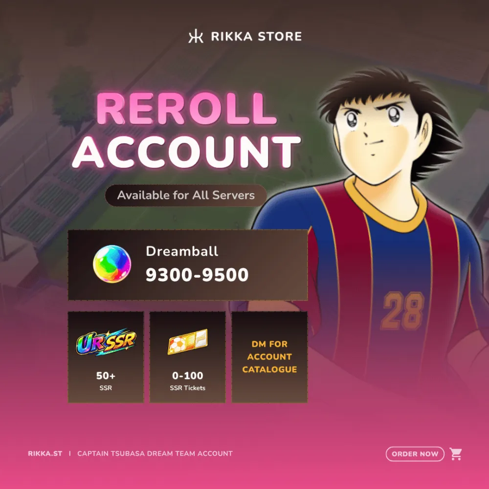 ☆ Global | 9300-9500 Dreamball + 50+ SSR + 0-100 SSR Tickets | Reroll Account