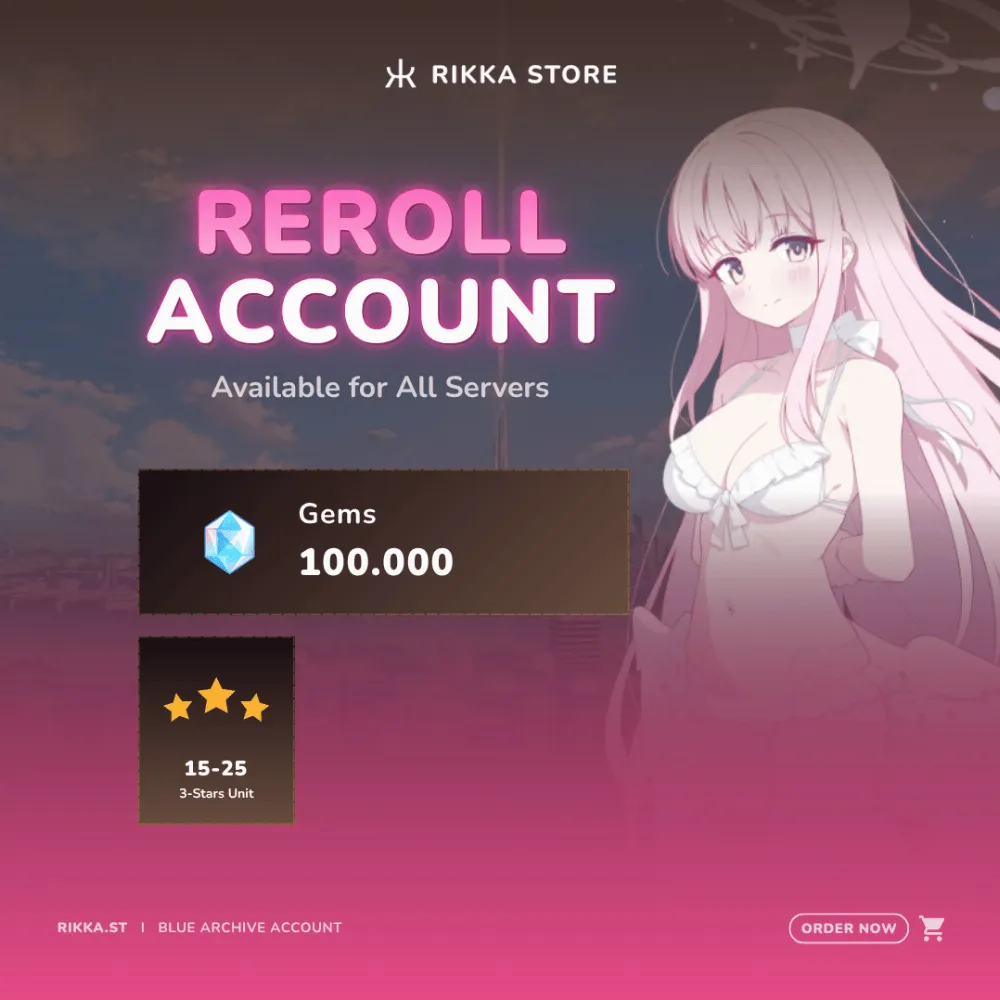 ☆ Global | 100000 Gems | 15-25 3☆ Units (Including Swimsuit Mika + 3-6 Limited) | Nexon Account