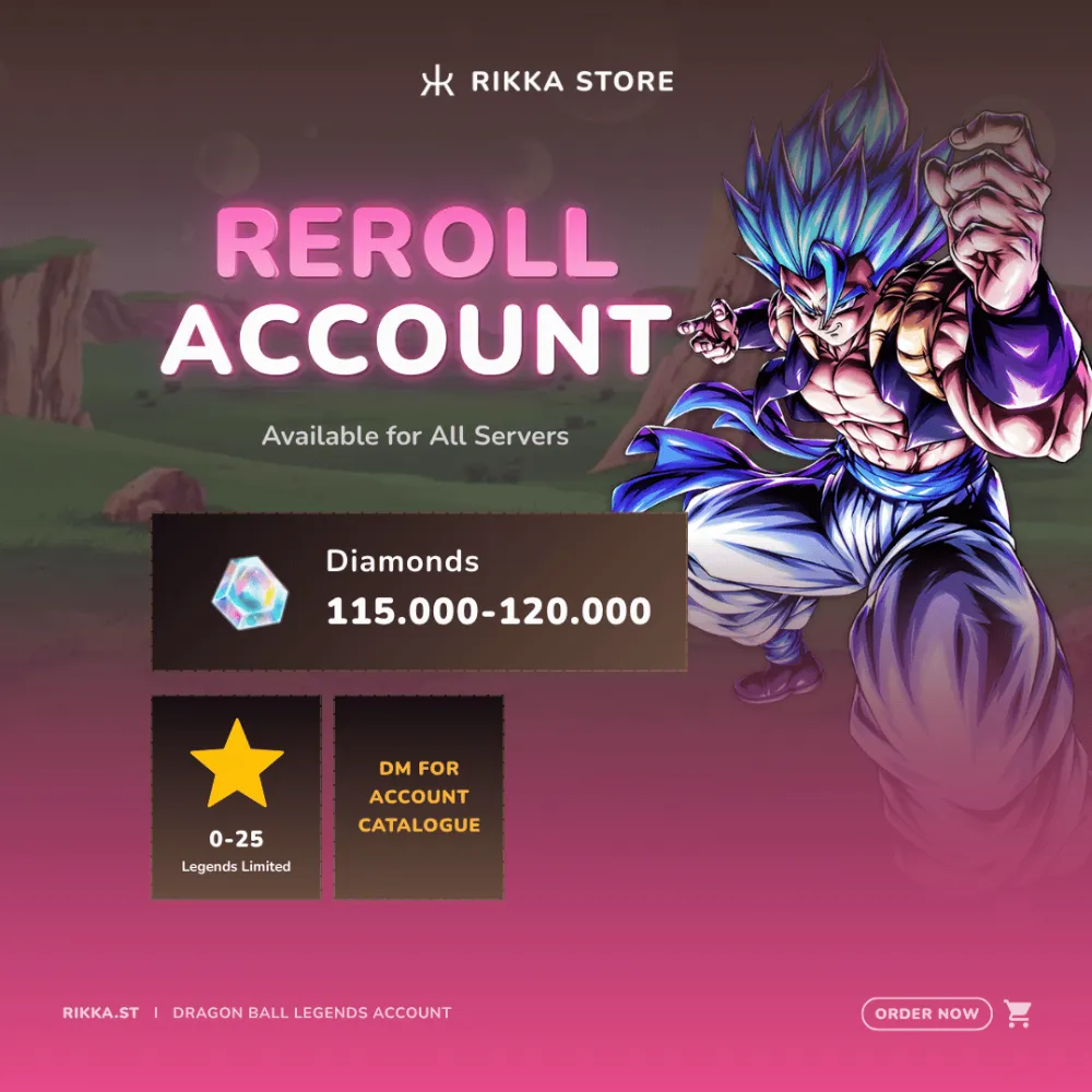 ☆ Global | 115000+ Diamonds + UL Gogeta + 0-25 LL | Android Only | Reroll Account | BNID
