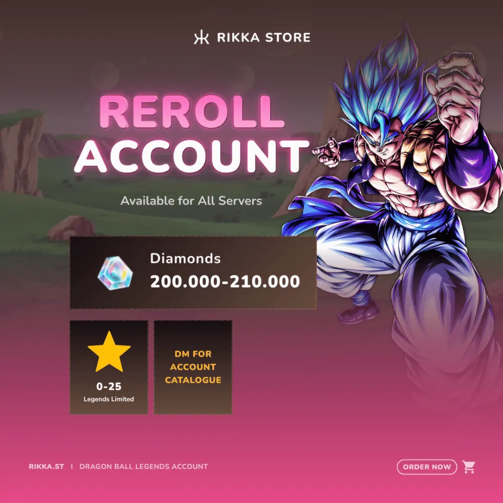 ☆ Global | 200000+ Diamonds + UL Gogeta + 0-25 LL | Android Only | Reroll Account | BNID