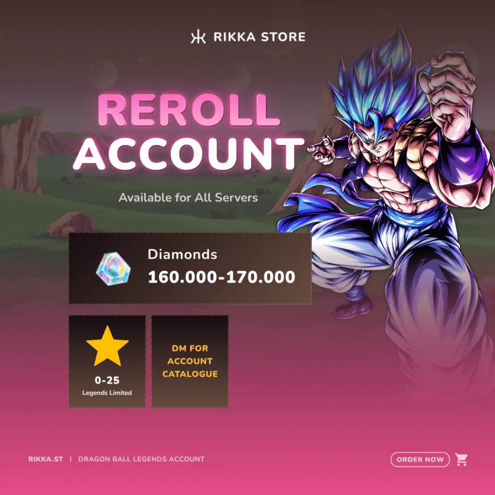 ☆ Global | 160000+ Diamonds + UL Gogeta + 0-25 LL | Android Only | Reroll Account | BNID