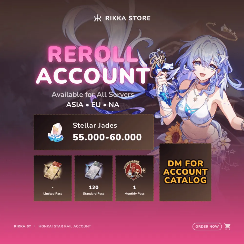 ☆ NA | Robin - Summeretto + 55000+ Stellar Jades + 120 Standard Pass | Reroll Account