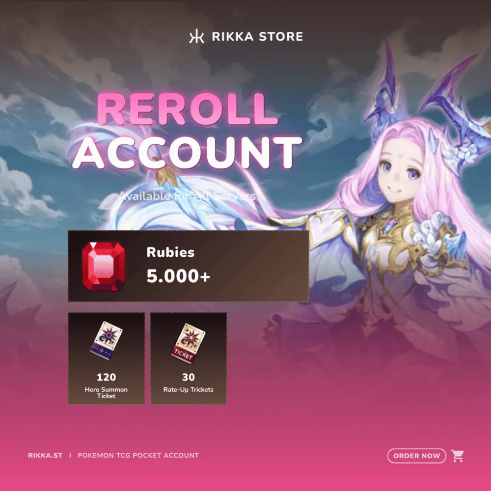 ☆ Global-HMT | 5000+ Rubies, 120x Hero Summon Tickets, 30x Rate-Up Tickets | 3x Random Legendary