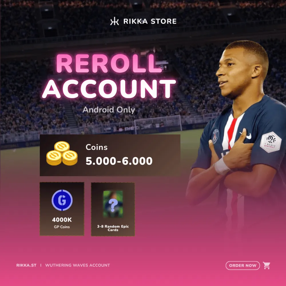 ☆ Android | 5000-6000 Coins | 4,000,000+ GP | Mbappe + 15-30 Random Highlight + 3-8 Random Epic