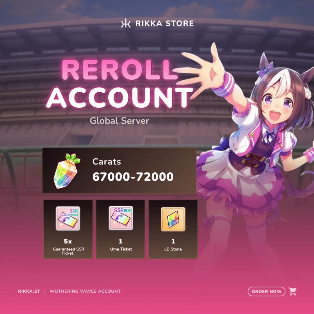 ☆ Global | 67000+ Carrats + SSR | 5x Guaranteed SSR Ticket | 1x 3☆ Uma Ticket