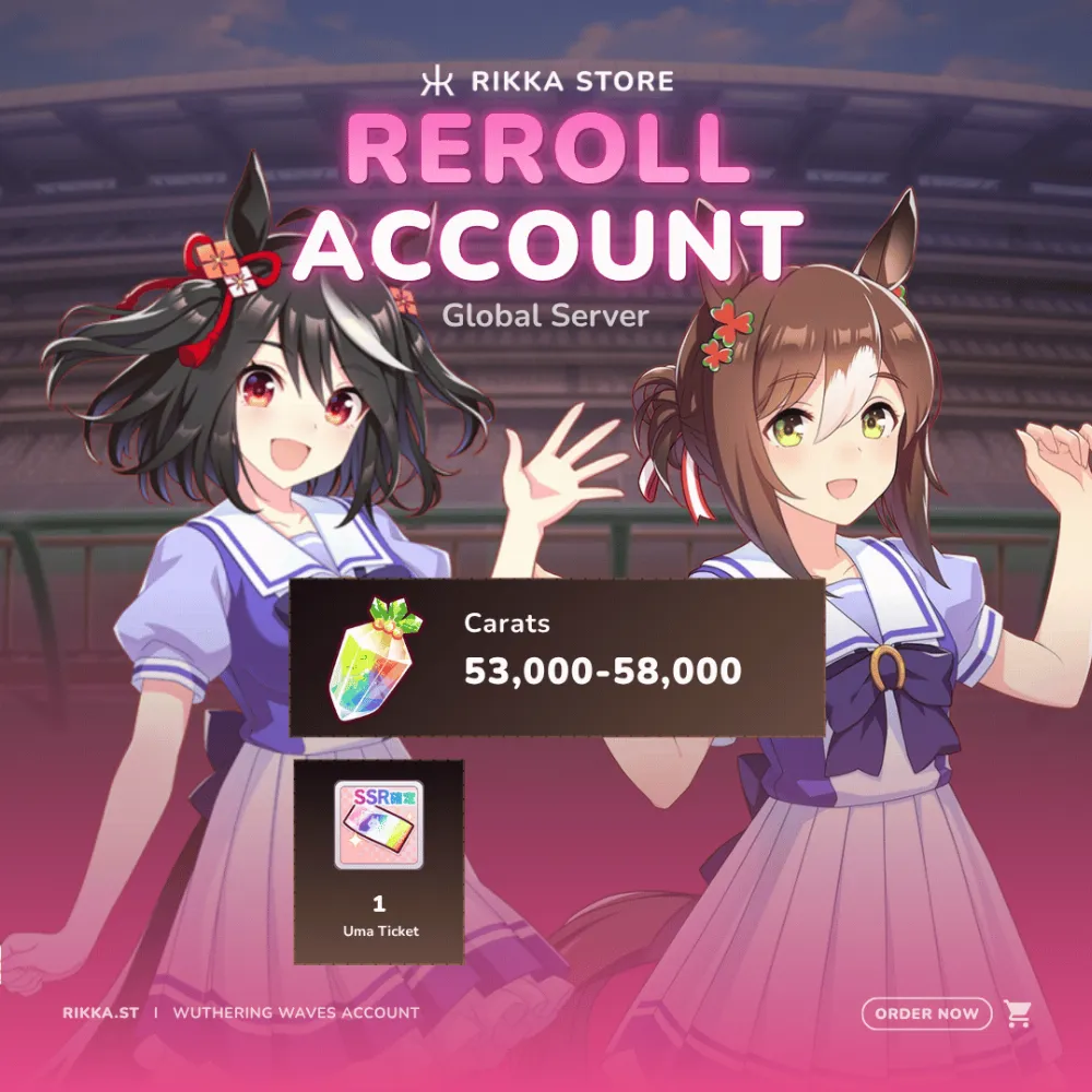 ☆ Global | 53000+ Carrats | MLB Kitasan Black SSR + 1x Fine Motion SSR | 5x SSR Ticket | 1x 3☆ Uma
