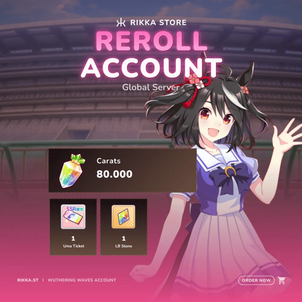 ☆ Global | 80000 Carrats | MLB Kitasan Black SSR | 1x 3☆ Uma Ticket | 1x LB Stone | DM For Catalog