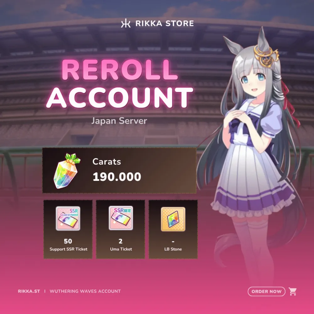 ☆ Japan | 190000 Carrats | Chrono Genesis | 50 SSR Support Cards | 2x 3☆ Uma Ticket | DM For Catalog