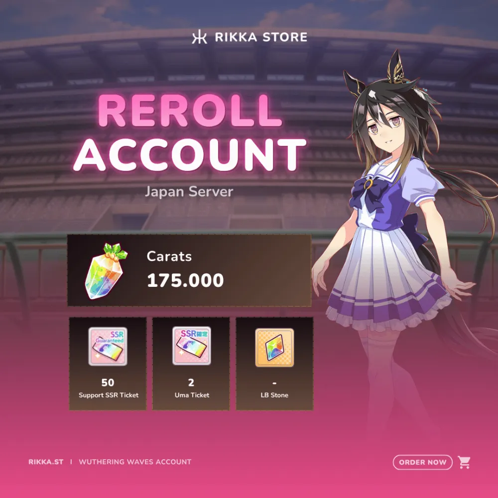 ☆ Japan | 190000 Carrats | MLB Stay Gold SSR | 50 SSR Support Cards | 2x 3☆ Uma Ticket