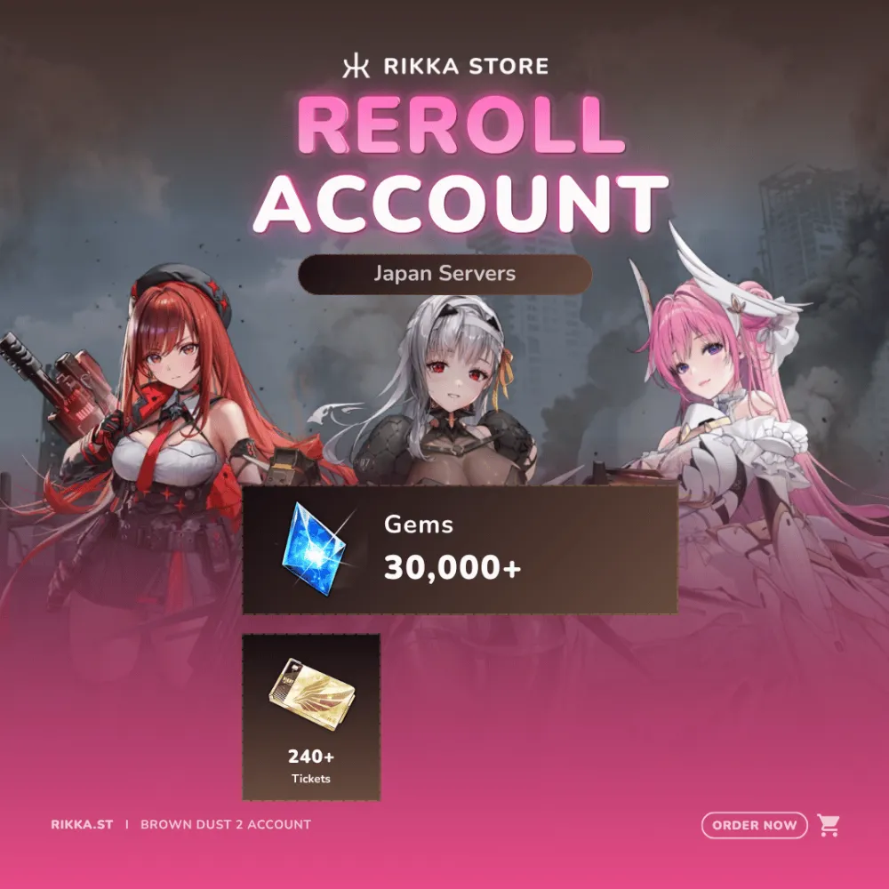 ☆ Japan | 30000+ Gems | 240+ Tickets | Red Hood + Divine Punishment + Dorothy + 19-25x SSR