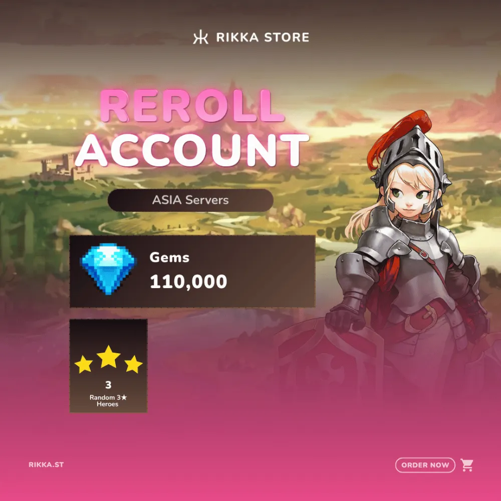 ☆ Asia | World 2 | 110000+ Gems | 3+ Random 3☆ Heroes | World 1-4 Cleared | Reroll Account