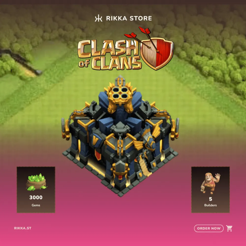 ☆ Global | Rushed TH17 | 5 Builders | 3000 Gems | 5 Upgradable Troops | 2-4 Epic Equip