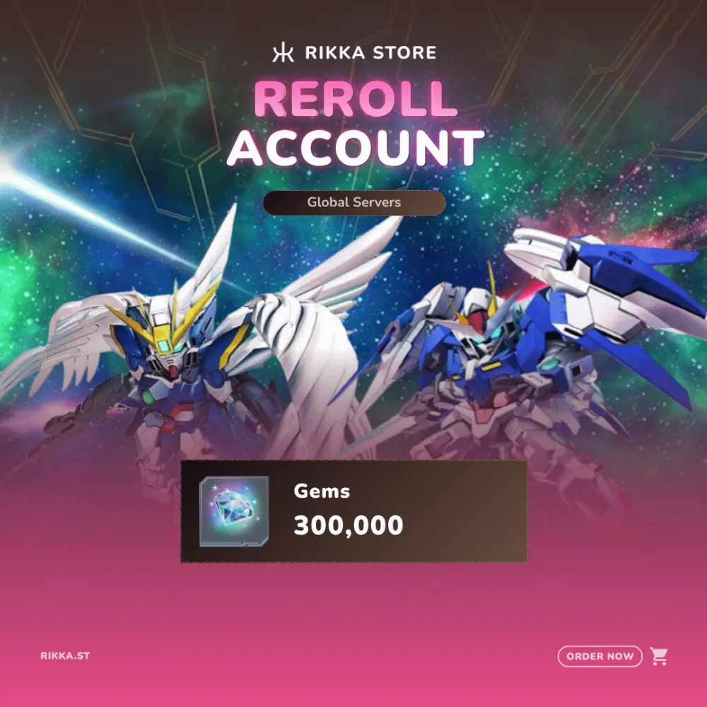 ☆ Global | Wing Zero EW + 00 Raiser FB | 300000 Gems | 3x SSR Tix | 16x Single Tix | 45x SSR MS