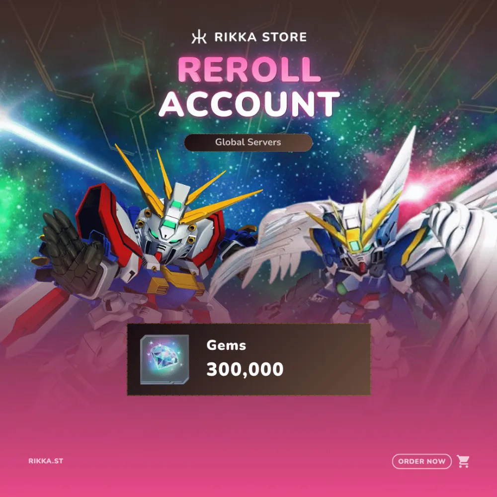 ☆ Global | Burning Gundam (EX) + Wing Zero EW | 300000 Gems | 3x SSR Tix | 16x Single Tix | 45x SSR