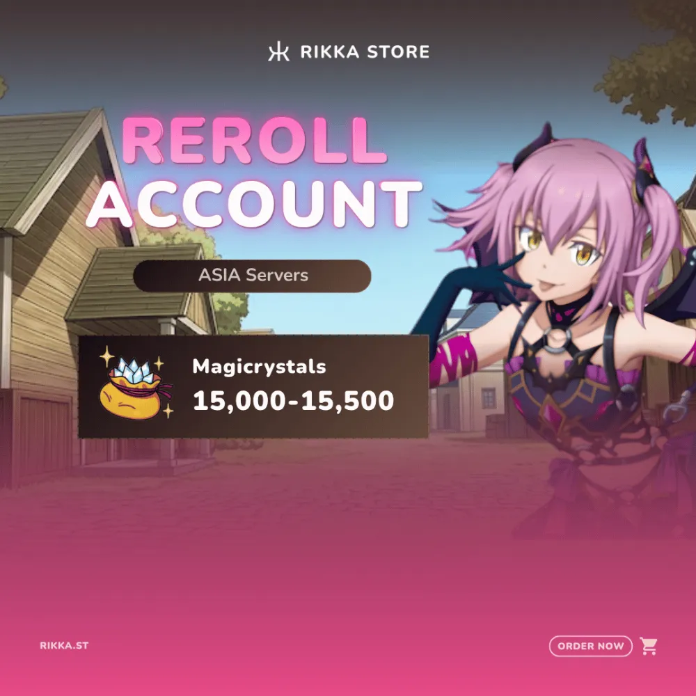 ☆ ASIA | Android | Violet | 15000+ Magicrystals | 22-25x Random 5☆ Characters | Reroll Account