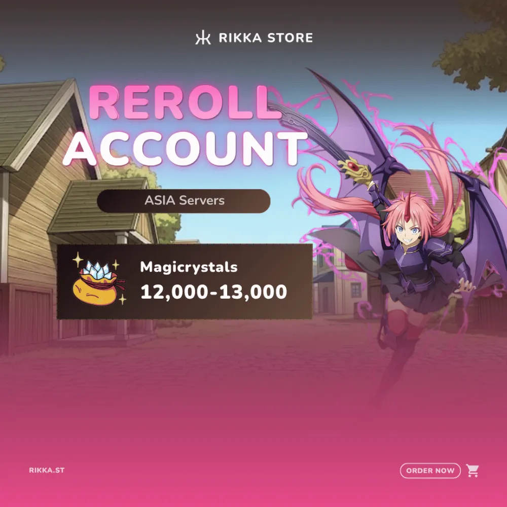 ☆ ASIA | Android | Dragonoid Milim | 12000+ Magicrystals | 7-8x Random 5☆ Characters | Reroll