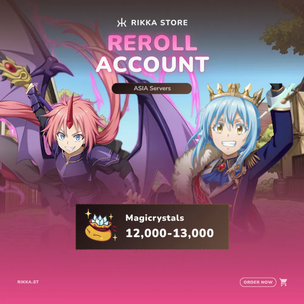 ☆ ASIA | Android | Dragonoid Milim + Chancellor Rimuru | 12000+ Magicrystals | 7-8x Random 5☆