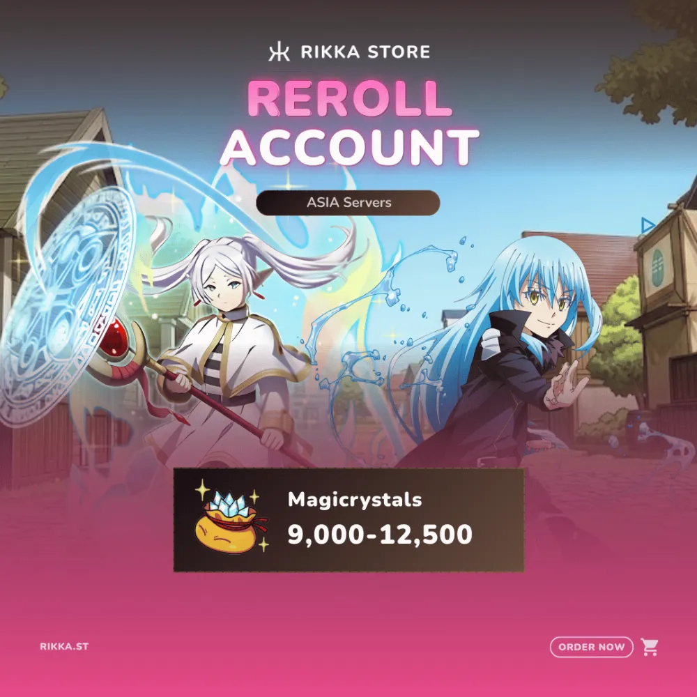 ☆ ASIA | Android | Frieren + Stark | 9000+ Magicrystals | 35-45x Random 5☆ Characters | Reroll