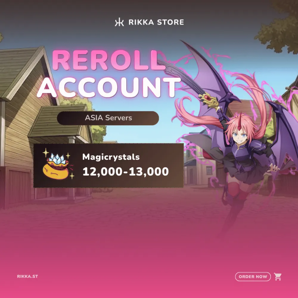 ☆ ASIA | iOS | Dragonoid Milim | 12000+ Magicrystals | 7-8x Random 5☆ Characters | Reroll Account