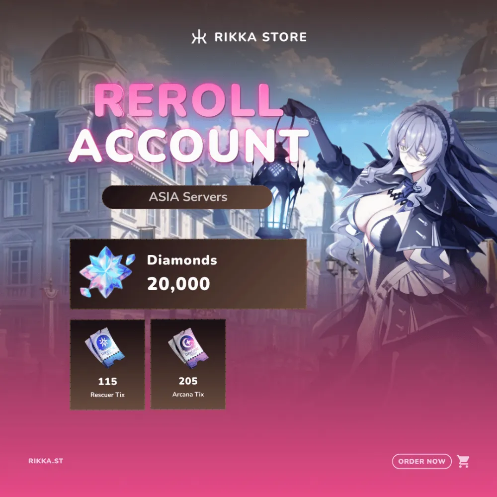 ☆ ASIA | 20000+ Diamonds | 115 Rescuer | 205 Arcana | 95 Focused | 5 Envelopes | SSR Box | 2-4 SSR