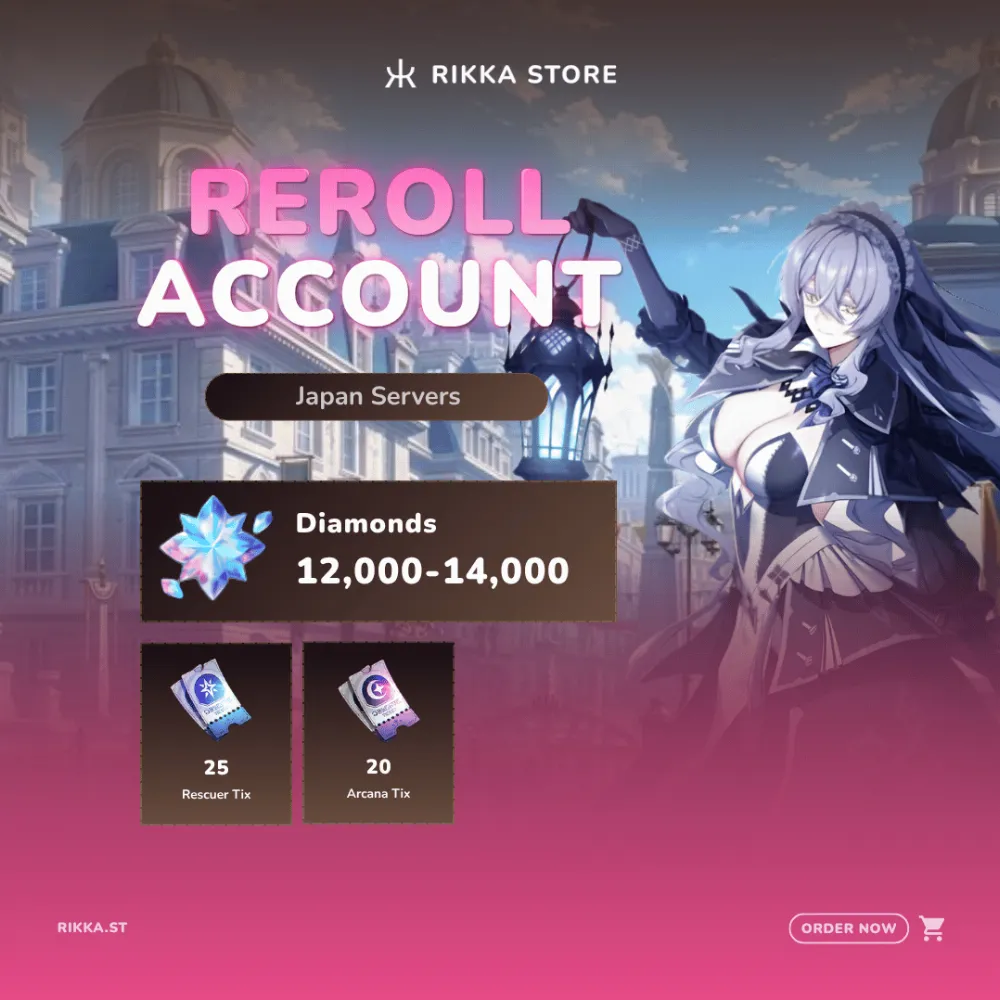 ☆ JP | 12000+ Diamonds | 25 Rescuer | 20 Arcana | 10 Focused | 5 Envelopes | SSR Box | Name Card