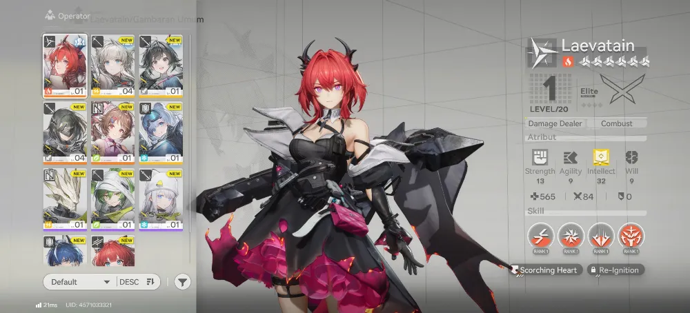 Asia Starter Laevatain : Oroberyl 12k + Tiket Limit 22