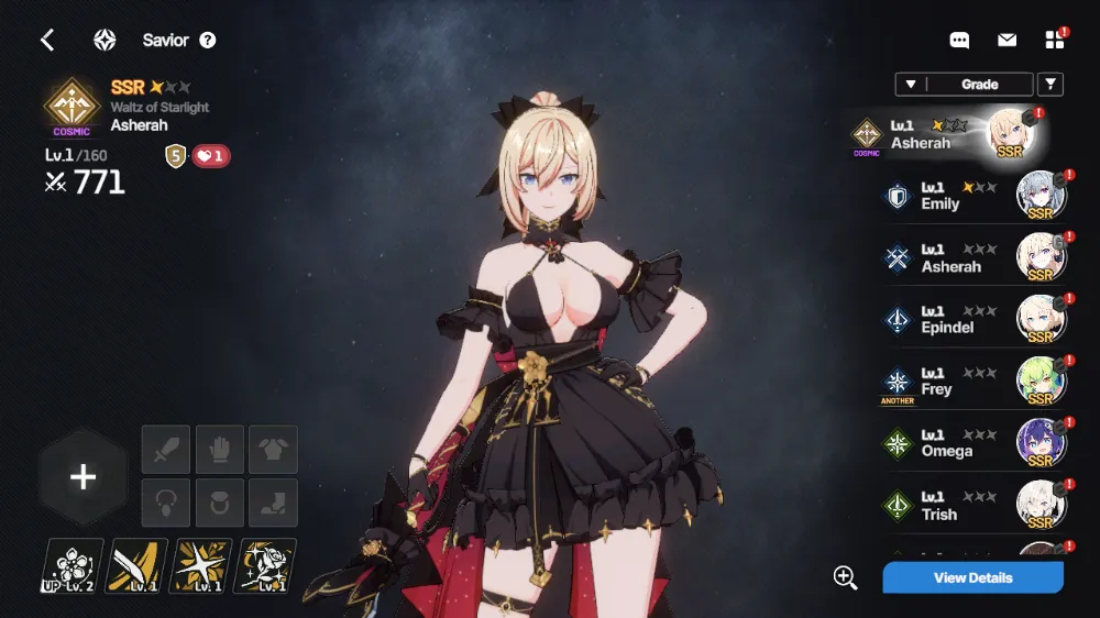 Starter | Global | 11 SSR | Asherah Waltz x2+Emily x2 | Unlinked/Guest