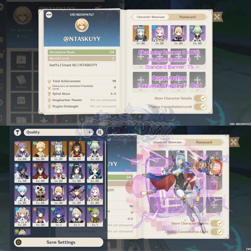 ASIA | AR 34 | Ineffa + Keqing + Dehya | Unset All | MC Aether
