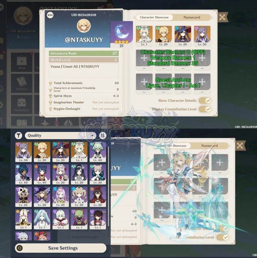 ASIA | AR 27 | Vesna + Mona + Keqing | Unset All | MC Aether