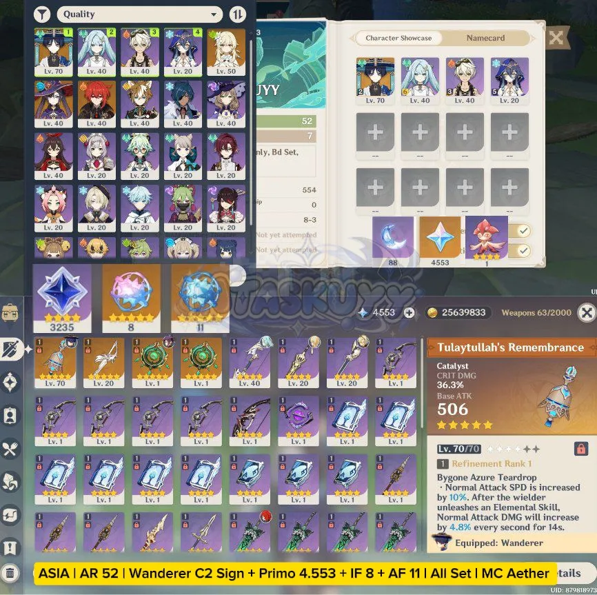 ASIA | AR 52 | Wanderer C2 Sign + Primo 4.553 + IF 8 + AF 11 | All Set | MC Aether