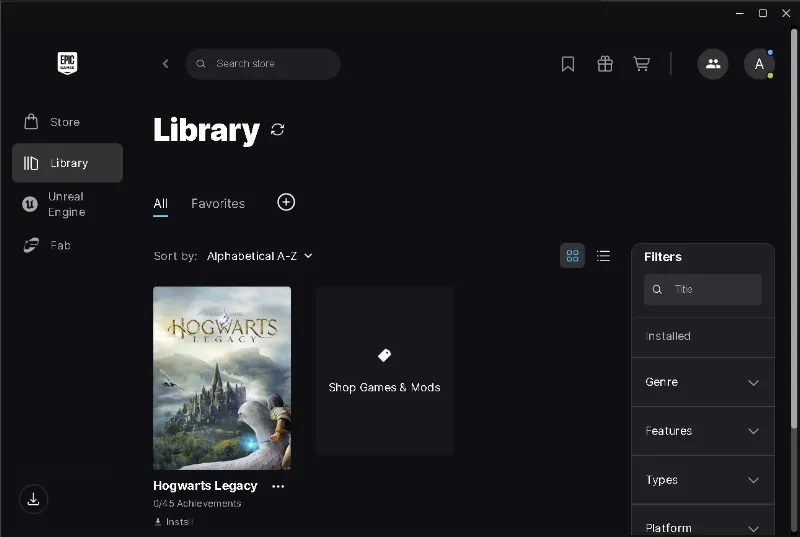Akun Epic Game isi Hogwart Legacy Polosan