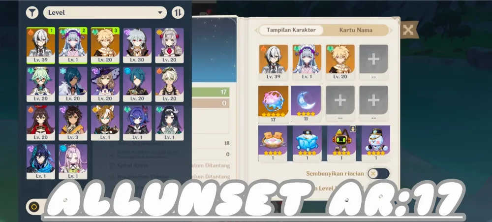 [Asia] | AR:17 | Arlecchino + Mizuki | MC Aether | F2P | low eksplore | no cheat