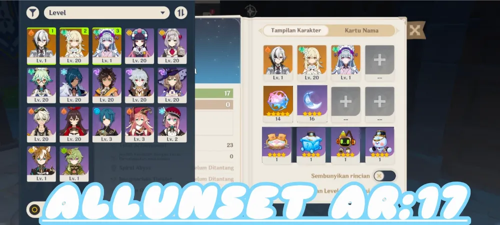 [Asia] | AR:17 | Arlecchino + Mizuki + | MC Lumine | F2P | low eksplore | no cheat