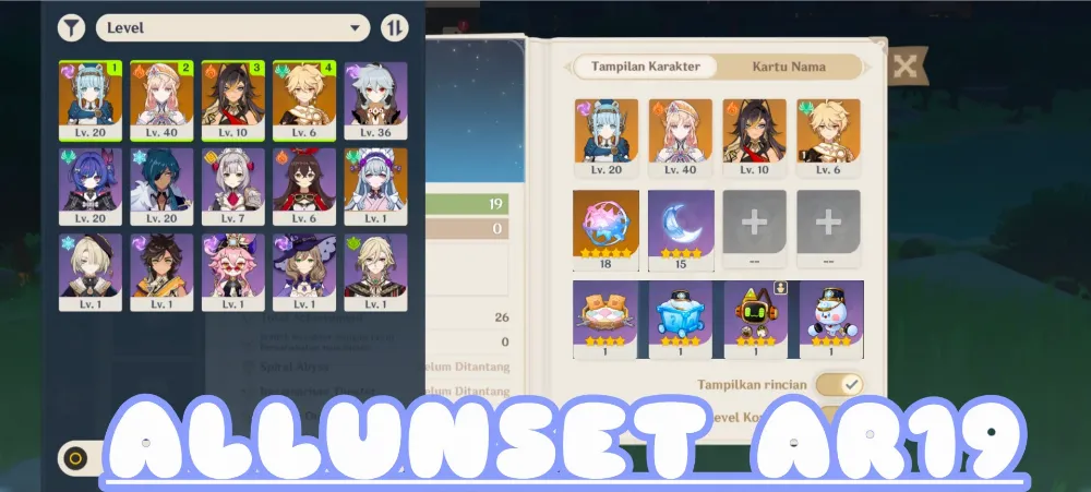 [Asia] | AR:19 | Nicole + Mizuki + Ineffa + Dehya | MC Aether | F2P | low eksplore | no cheat