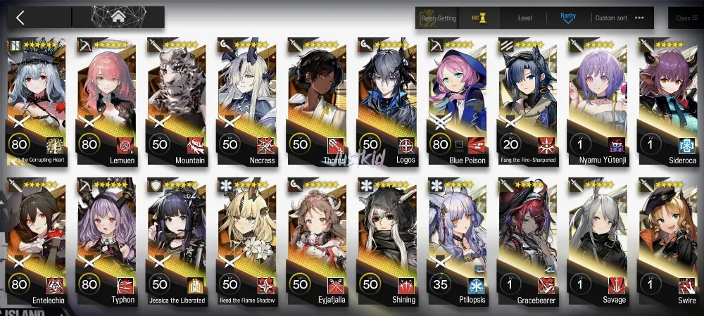 AK GLOBAL STARTERMID 12*6 , LIMITED SKADI ALTER , ENTELECHIA,LEMUEN,TYPHON,NECRASS,EYJA,LOGOS,THORN