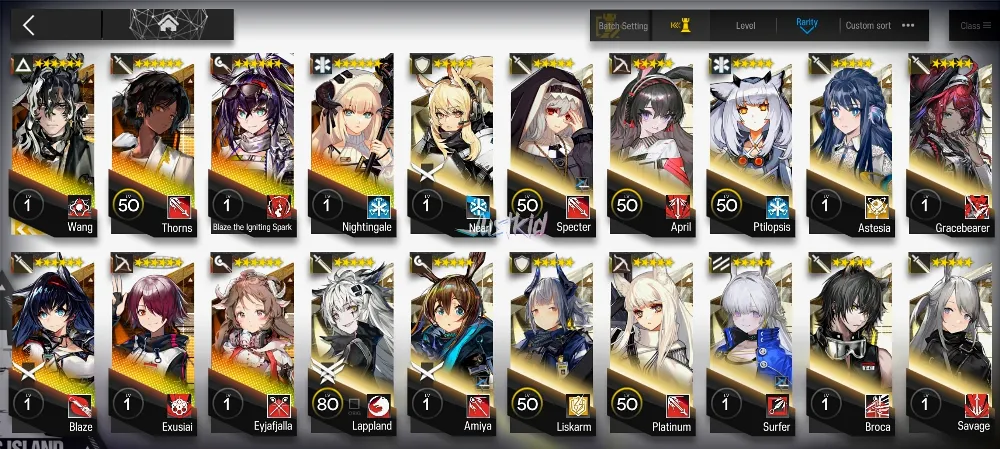 ARKNIGHTS GLOBAL STARTER 7*6 , LIMITED WANG , BLAZE,BLAZE ALTER,THORN,EYJA,EXUSIAI,NIGHTINGALE