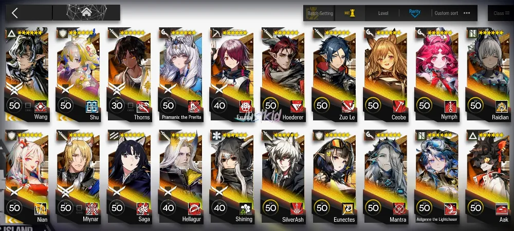 ARKNIGHTS GLOBAL EARLYMID 21*6 , 3 LIMITED WANG,SHU,NIAN , MLYNAR,PRAMANIX ALTER,HOEDERER,NYMPH
