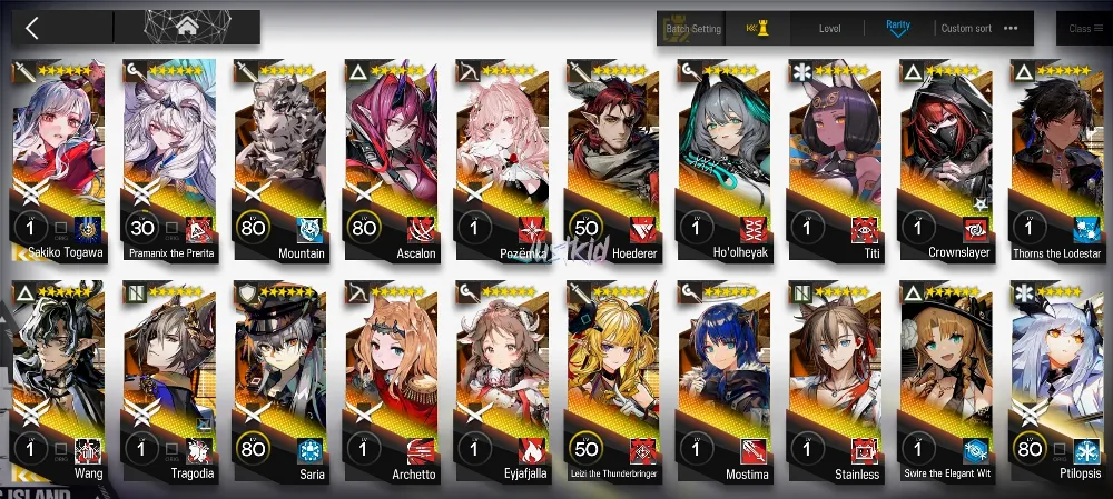 ARKNIGHTS GLOBAL EARLYMID 19*6 , 2 LIMITED WANG,SAKIKO , TRAGODIA,PRAMANIX ALTER,ASCALON,THORN ALTER