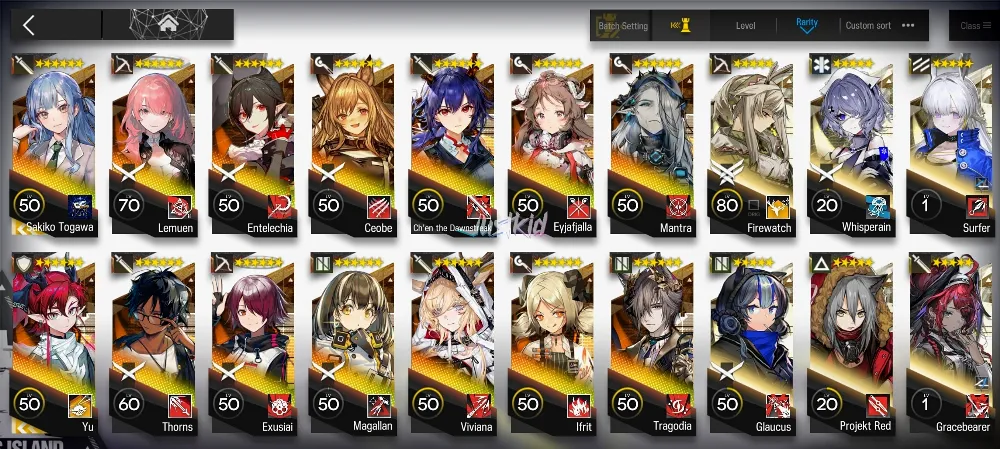 ARKNIGHTS GLOBAL STARTER 14*6 , 2 LIMITED SAKIKO,YU , TRAGODIA,LEMUEN,CHEN DAWNSTREAK,EYJA,MANTRA